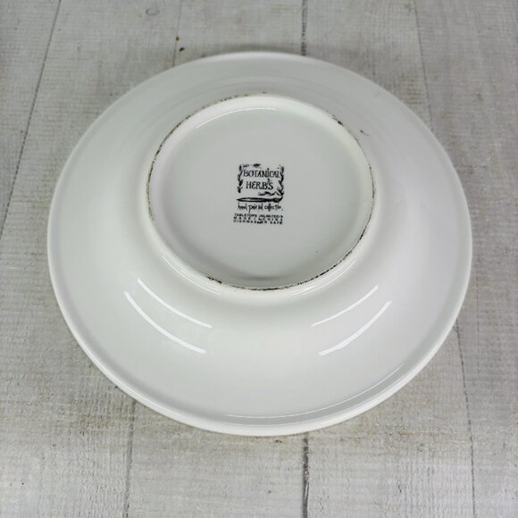 Tabletops BOTANICAL HERBS  Green Leaves Hand Painted Lunch Salad Plates Set of 5 - Picture 9 of 16